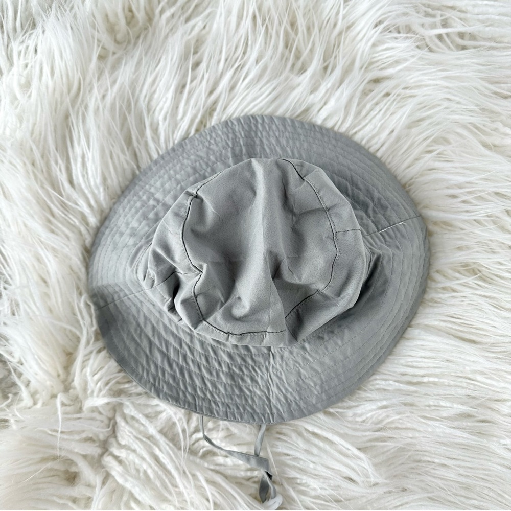 Baby Boy Grey Adjustable Sun Hat Wide Brim Bucket Size 0-6M